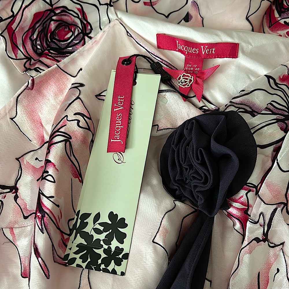 Jacques Vert NWT Ruby Rose Floral Silk Maxi Dress **Size 12/US Size 10** 🌸🌸 - Picture 8 of 8